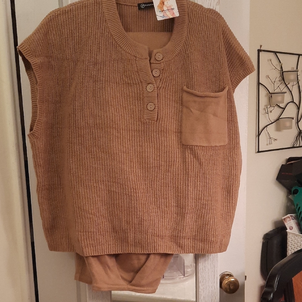 Women's Camel Sweater Pant Set